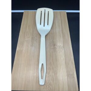 Vintage King Kraft Short Slotted Spatula 10 3/4" Plastic Ivory Beige